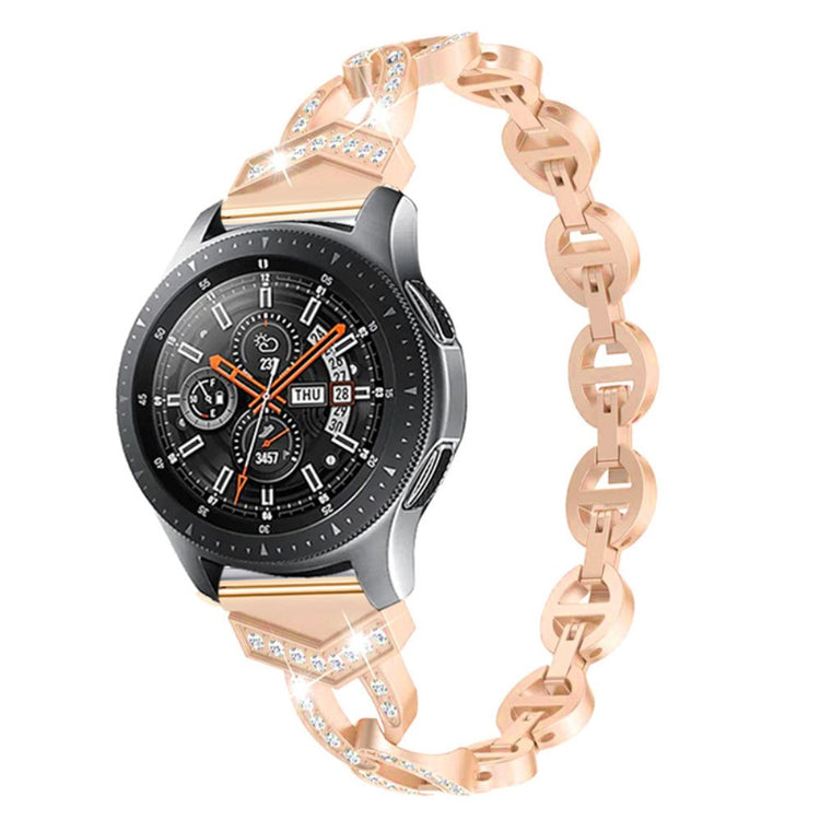  Samsung Galaxy Watch 3 (45mm) / Samsung Gear S3 Frontier Metal og Rhinsten Rem - Pink#serie_2