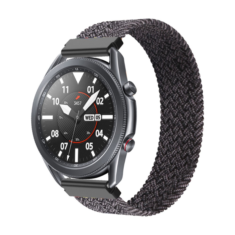 Rigtigt fantastisk Samsung Galaxy Watch 3 (45mm) Nylon Rem - Størrelse: L - Sort#serie_13
