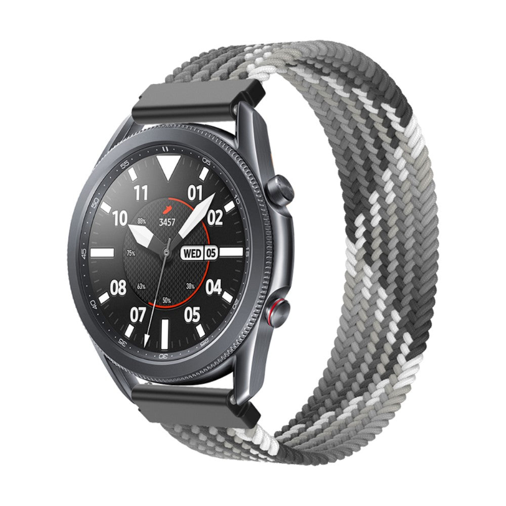 Rigtigt fantastisk Samsung Galaxy Watch 3 (45mm) Nylon Rem - Størrelse: L - Sølv#serie_5