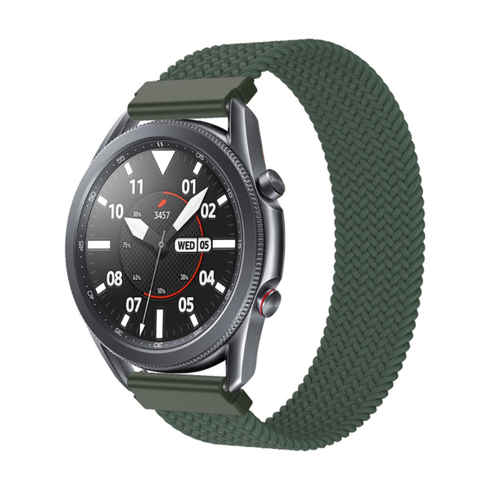 Rigtigt holdbart Samsung Galaxy Watch 3 (45mm) Nylon Rem - Størrelse: L - Grøn#serie_1