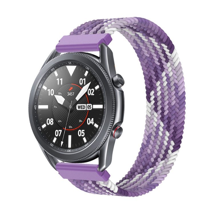 Vildt fint Samsung Galaxy Watch 3 (45mm) Nylon Rem - Størrelse: M - Lilla#serie_6