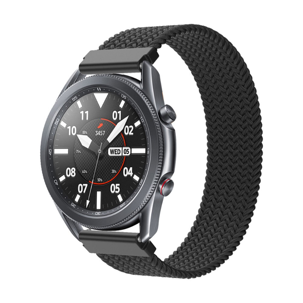 Rigtigt fantastisk Samsung Galaxy Watch 3 (45mm) Nylon Rem - Størrelse: S - Sort#serie_1