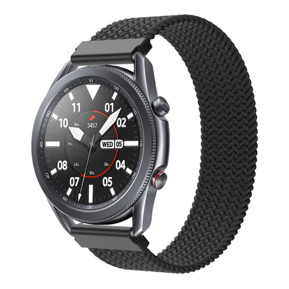 Super kønt Samsung Galaxy Watch 3 (45mm) Nylon Rem - Størrelse: XS - Sort#serie_1