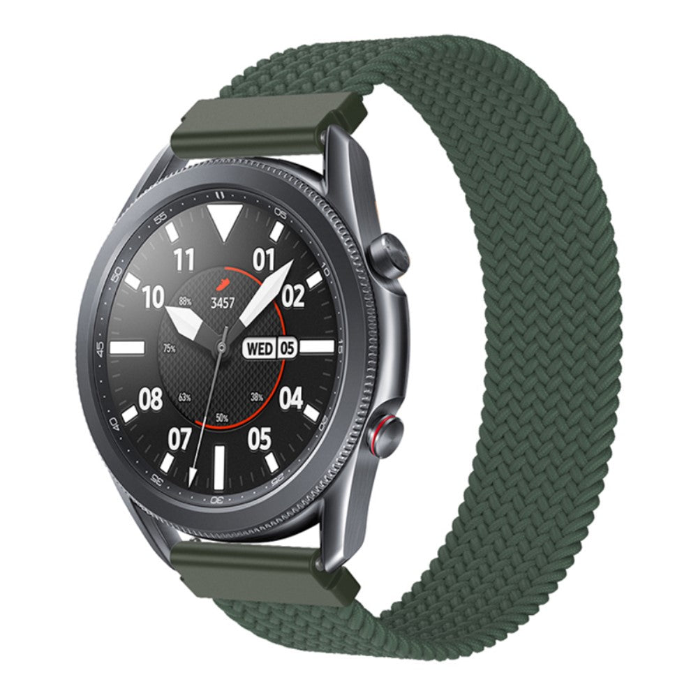 Super kønt Samsung Galaxy Watch 3 (45mm) Nylon Rem - Størrelse: XS - Grøn#serie_5