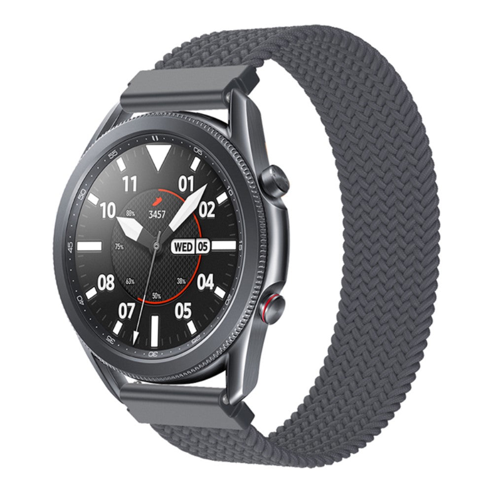 Rigtigt fed Samsung Galaxy Watch 3 (45mm) Nylon Rem - Størrelse: XS - Sølv#serie_16