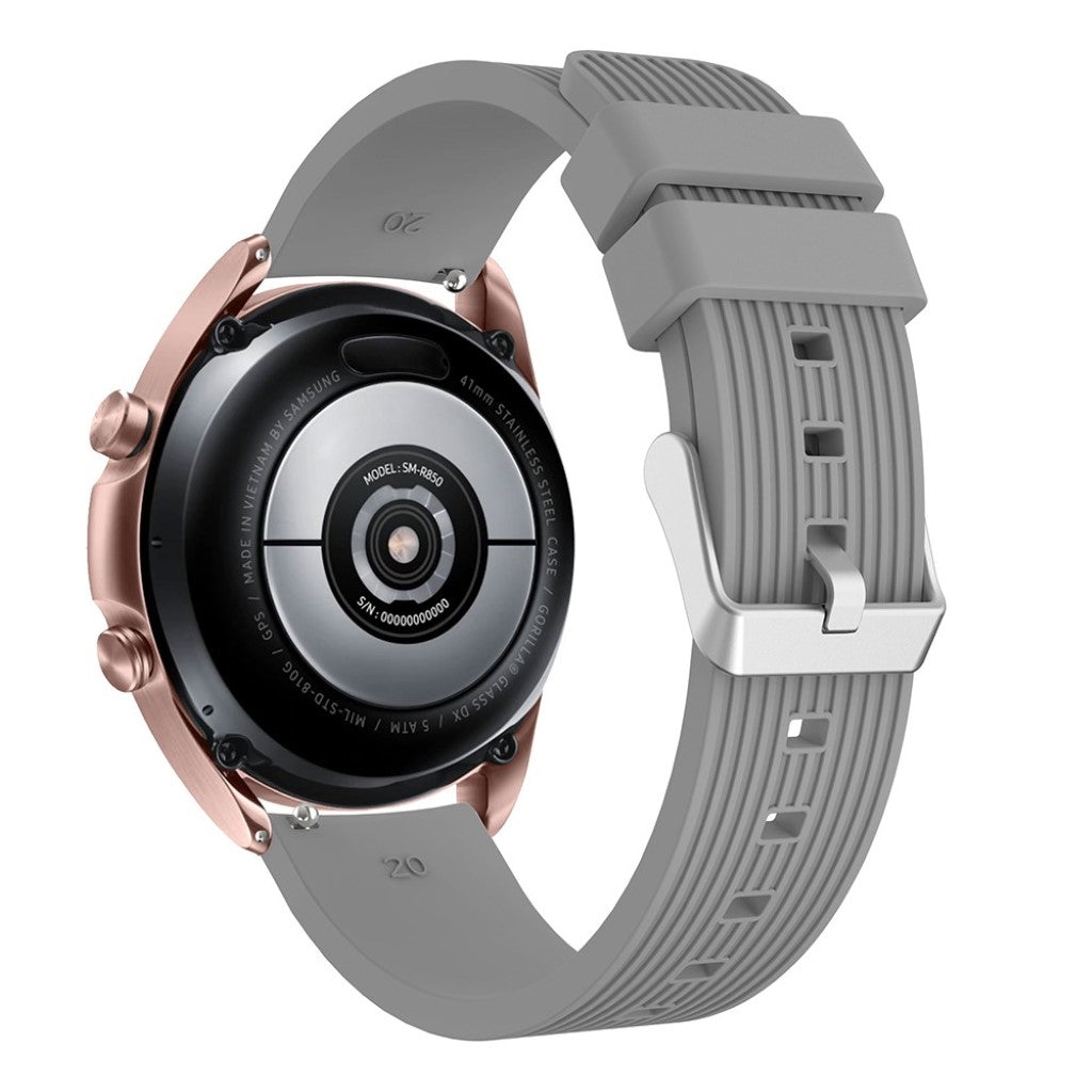 Rigtigt pænt Samsung Galaxy Watch 3 (41mm) Silikone Rem - Sølv#serie_5