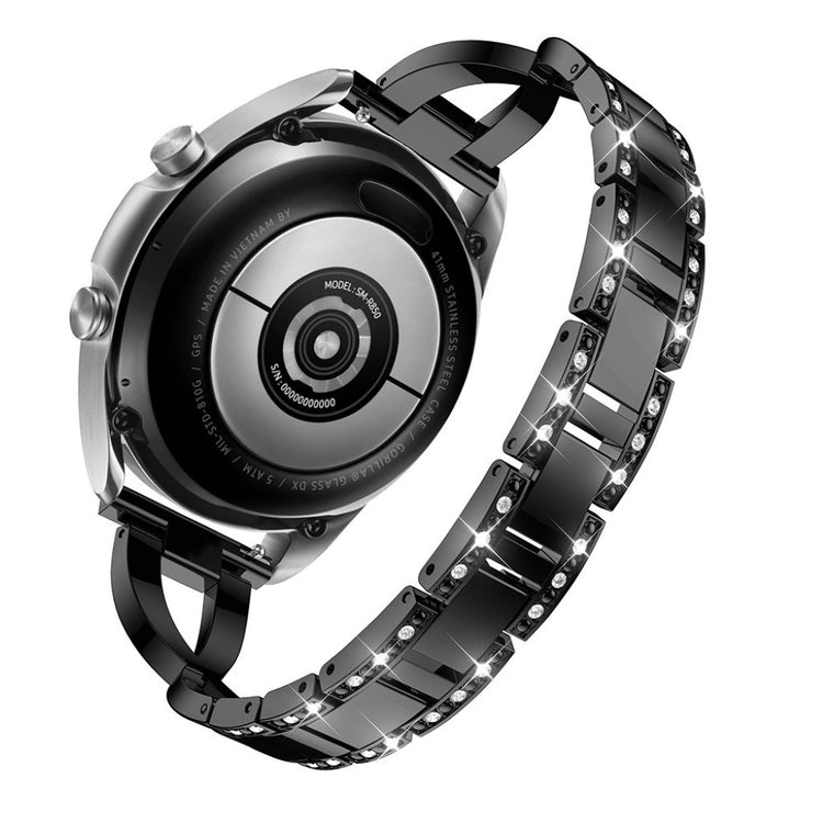 Yndigt Samsung Galaxy Watch 3 (41mm) Metal og Rhinsten Rem - Sort#serie_1
