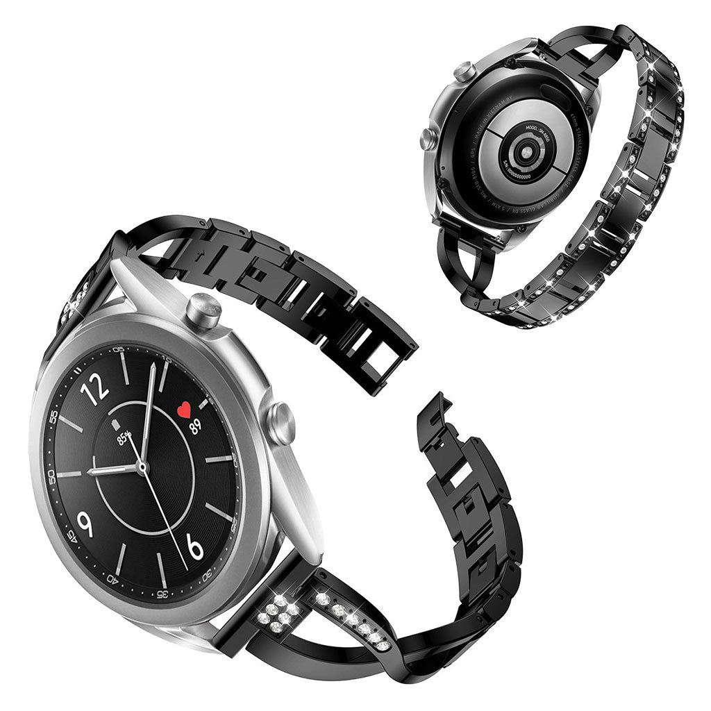 Yndigt Samsung Galaxy Watch 3 (41mm) Metal og Rhinsten Rem - Sort#serie_1
