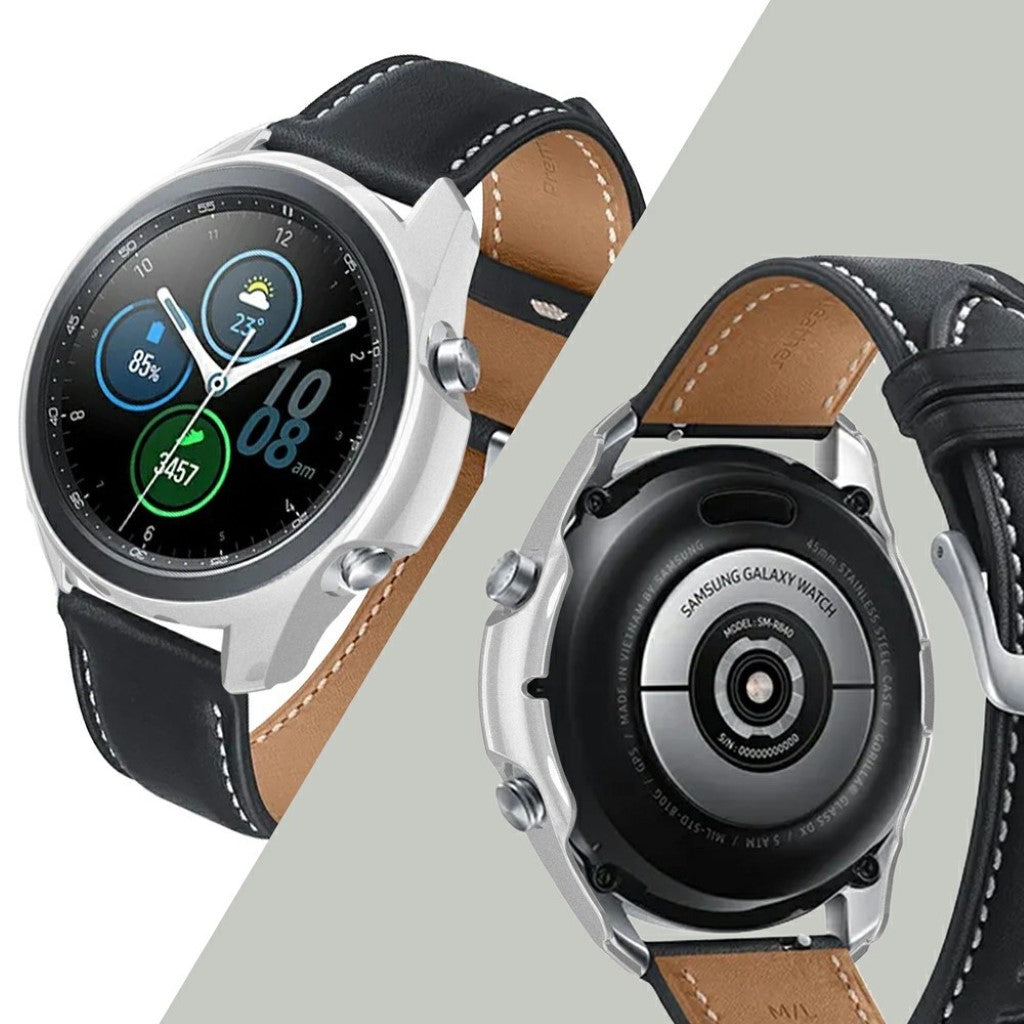 Samsung Galaxy Watch 3 (41mm) Holdbar Silikone Bumper  - Sølv#serie_5