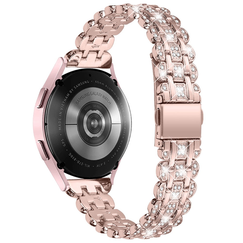  Samsung Galaxy Watch 3 (41mm) / Samsung Galaxy Watch (42mm) Metal og  Rhinsten Urrem - Pink#serie_1