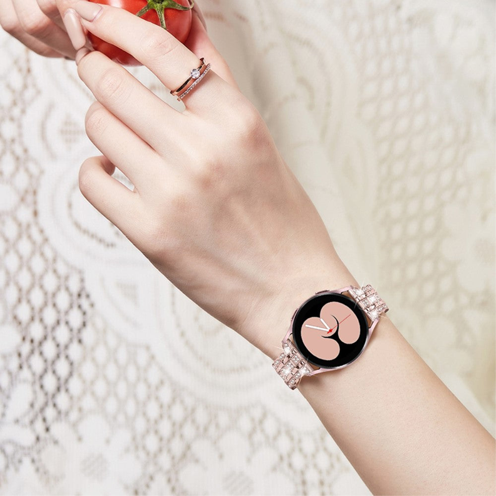  Samsung Galaxy Watch 3 (41mm) / Samsung Galaxy Watch (42mm) Metal og  Rhinsten Urrem - Pink#serie_1