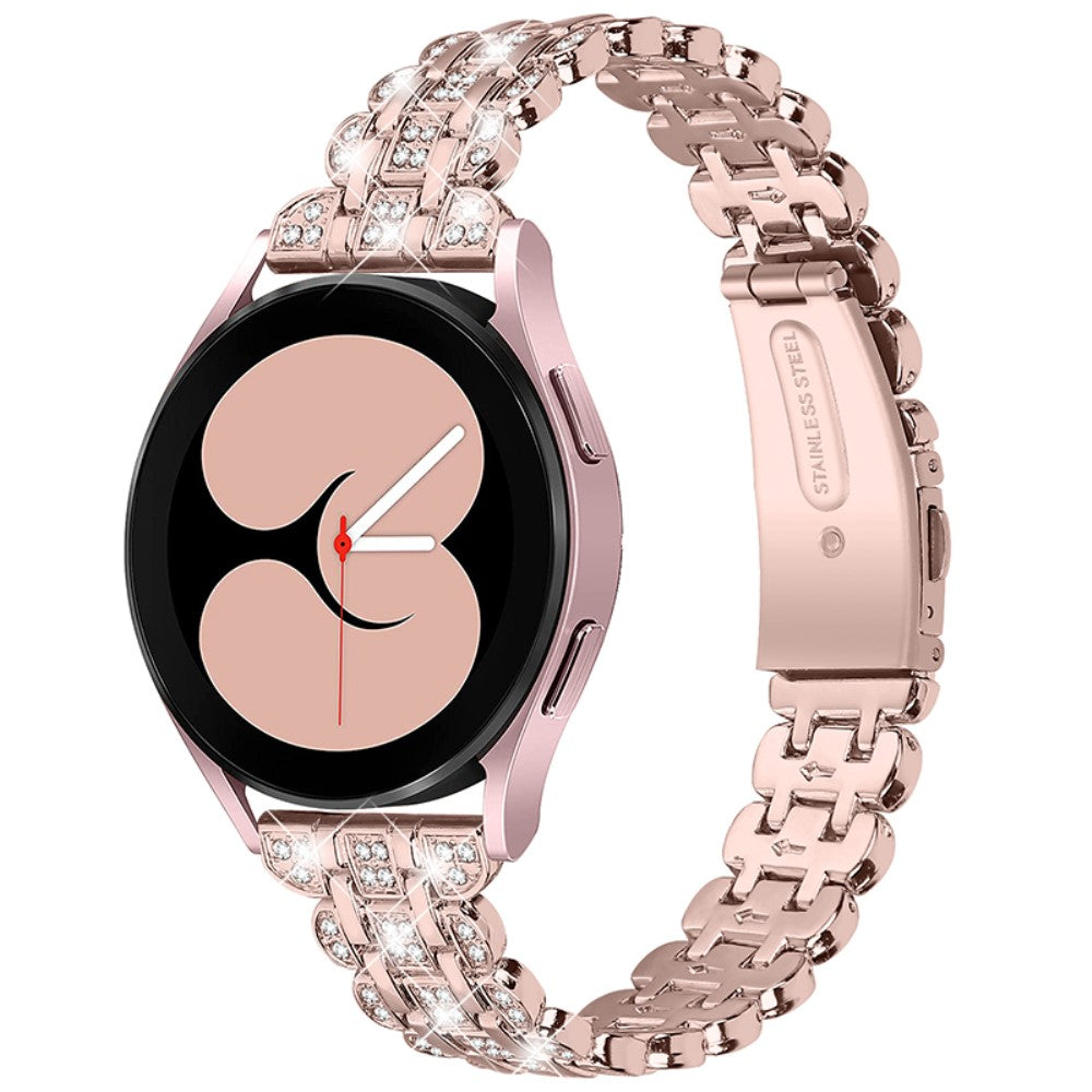  Samsung Galaxy Watch 3 (41mm) / Samsung Galaxy Watch (42mm) Metal og Rhinsten Rem - Pink#serie_1