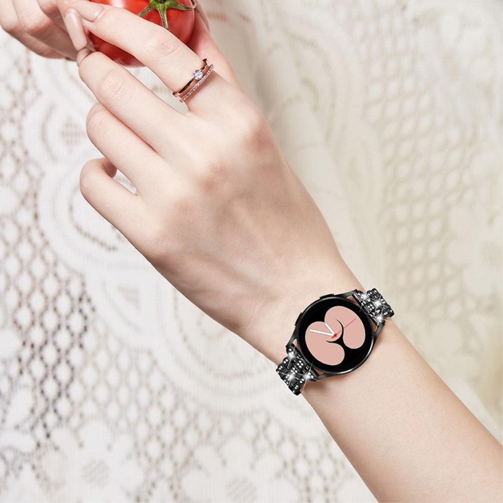  Samsung Galaxy Watch 3 (41mm) / Samsung Galaxy Watch (42mm) Metal og  Rhinsten Urrem - Sort#serie_2