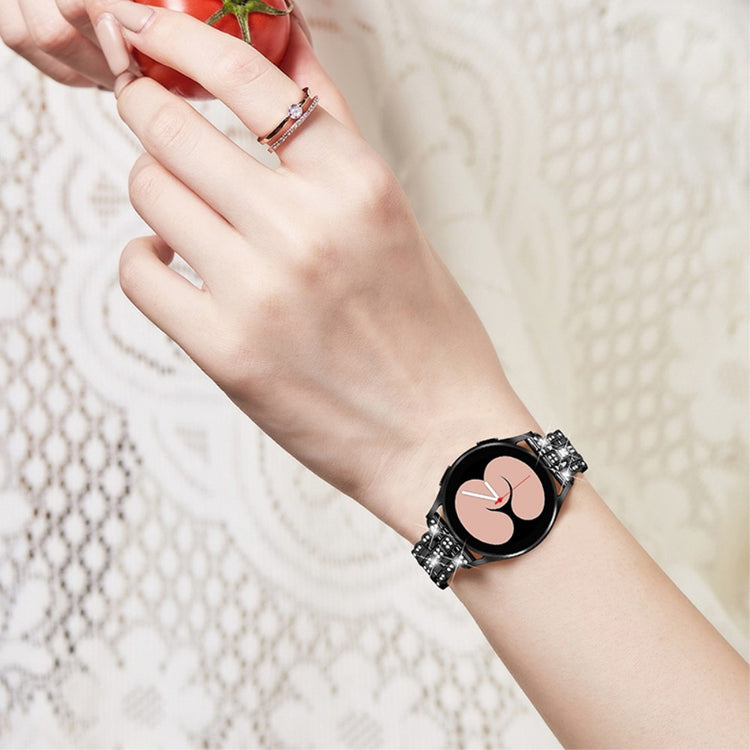  Samsung Galaxy Watch 3 (41mm) / Samsung Galaxy Watch (42mm) Metal og  Rhinsten Urrem - Sort#serie_2