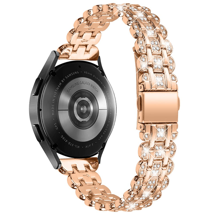  Samsung Galaxy Watch 3 (41mm) / Samsung Galaxy Watch (42mm) Metal og  Rhinsten Urrem - Pink#serie_4