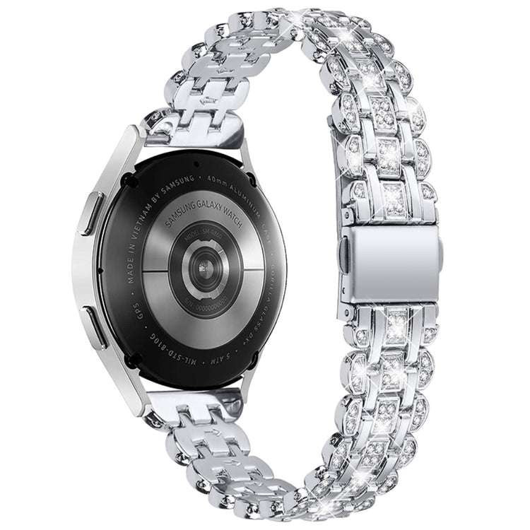  Samsung Galaxy Watch 3 (41mm) / Samsung Galaxy Watch (42mm) Metal og  Rhinsten Urrem - Sølv#serie_5