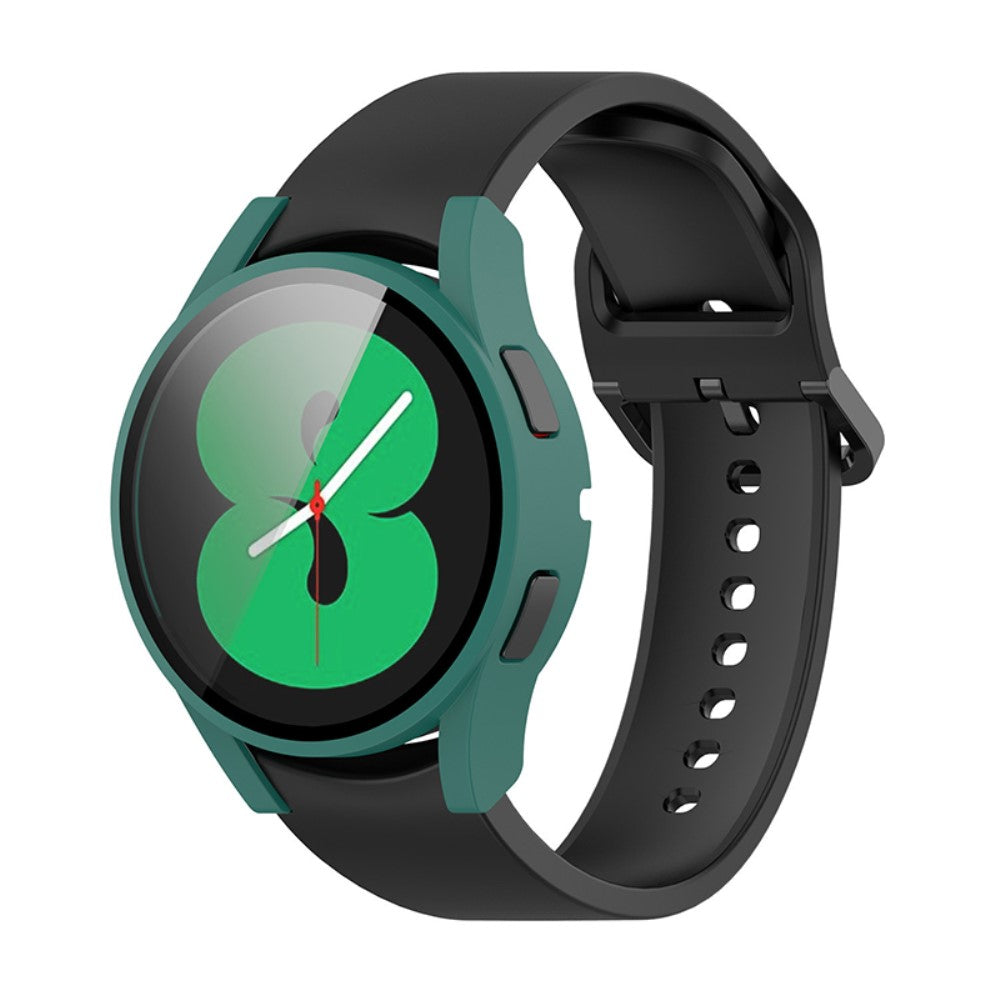 Rigtigt Fed Samsung Galaxy Watch 4 (40mm) Cover med Skærmbeskytter i Plastik og Hærdet Glas - Grøn#serie_3