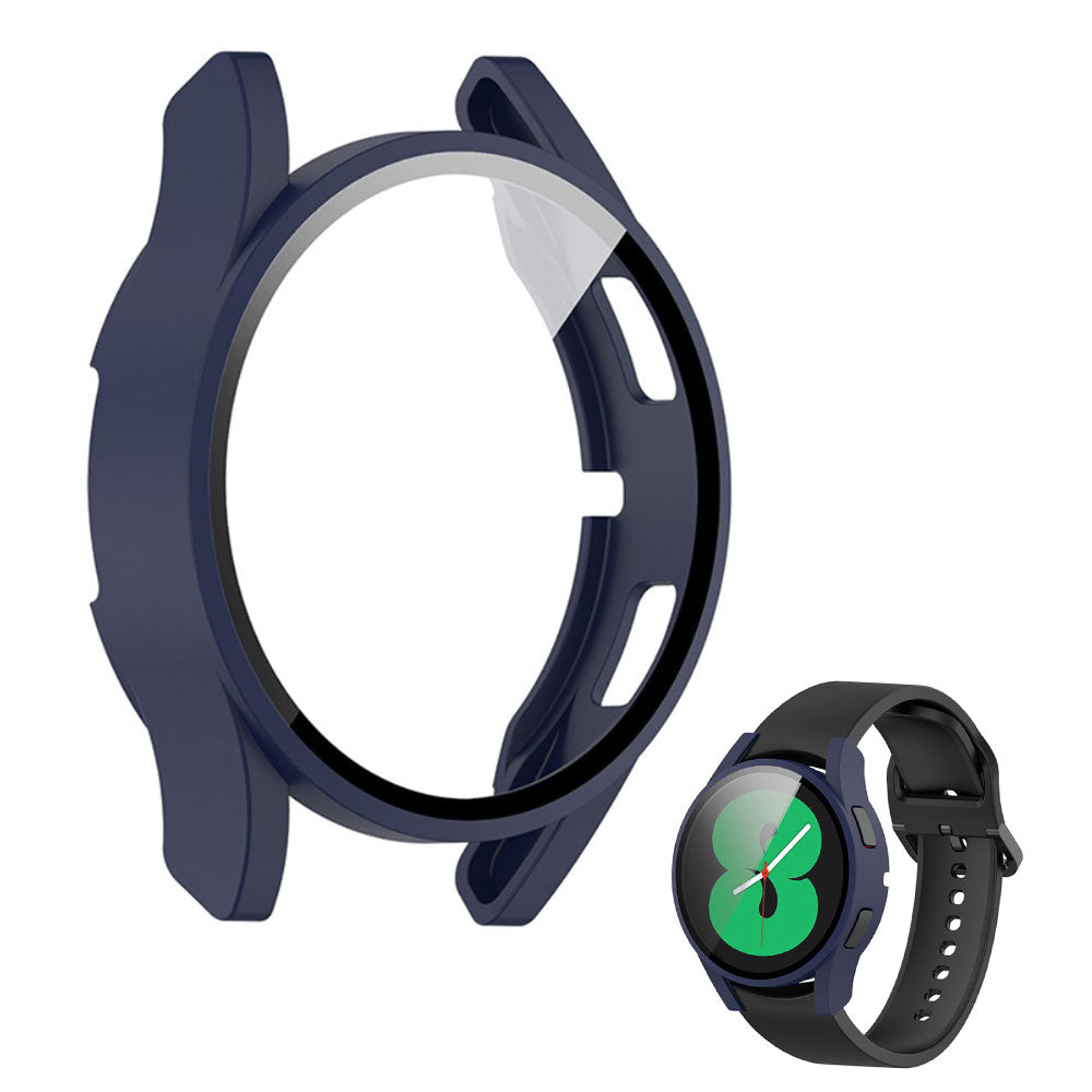 Rigtigt Fed Samsung Galaxy Watch 4 (40mm) Cover med Skærmbeskytter i Plastik og Hærdet Glas - Blå#serie_6