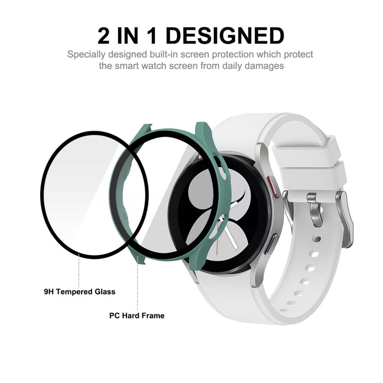 Meget Godt Samsung Galaxy Watch 4 (40mm) Cover med Skærmbeskytter i Plastik og Hærdet Glas - Grøn#serie_1