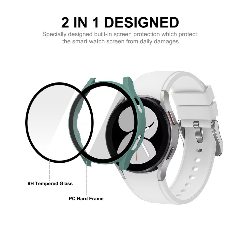 Meget Godt Samsung Galaxy Watch 4 (40mm) Cover med Skærmbeskytter i Plastik og Hærdet Glas - Gennemsigtig#serie_4