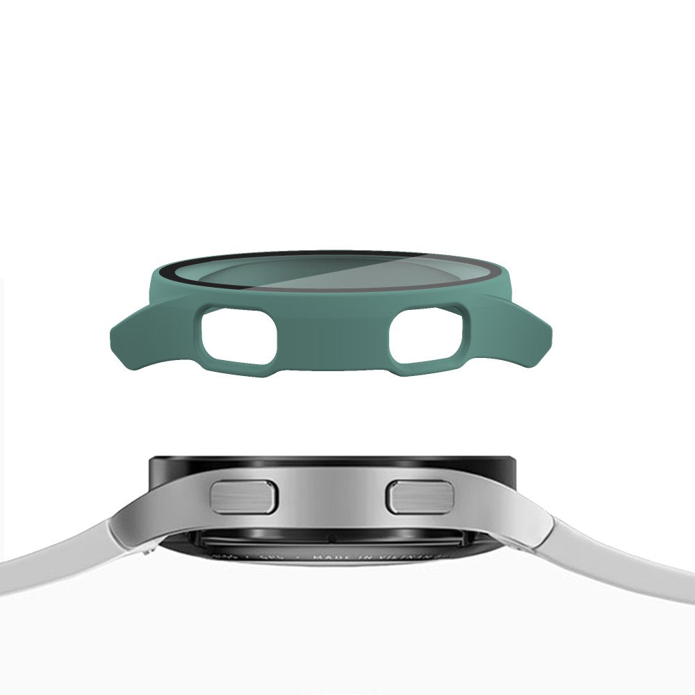 Rigtigt Fint Samsung Galaxy Watch 4 (40mm) Cover med Skærmbeskytter i Plastik og Hærdet Glas - Grøn#serie_5