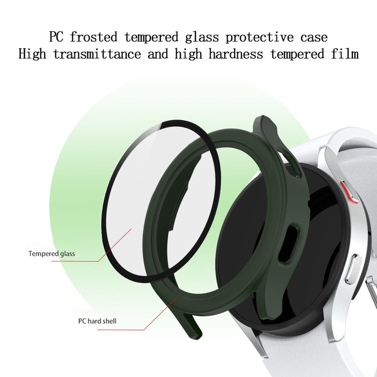 Godt Samsung Galaxy Watch 4 (40mm) Cover med Skærmbeskytter i Plastik og Hærdet Glas - Grøn#serie_1