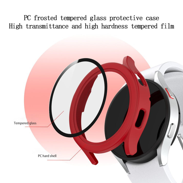Godt Samsung Galaxy Watch 4 (40mm) Cover med Skærmbeskytter i Plastik og Hærdet Glas - Rød#serie_4