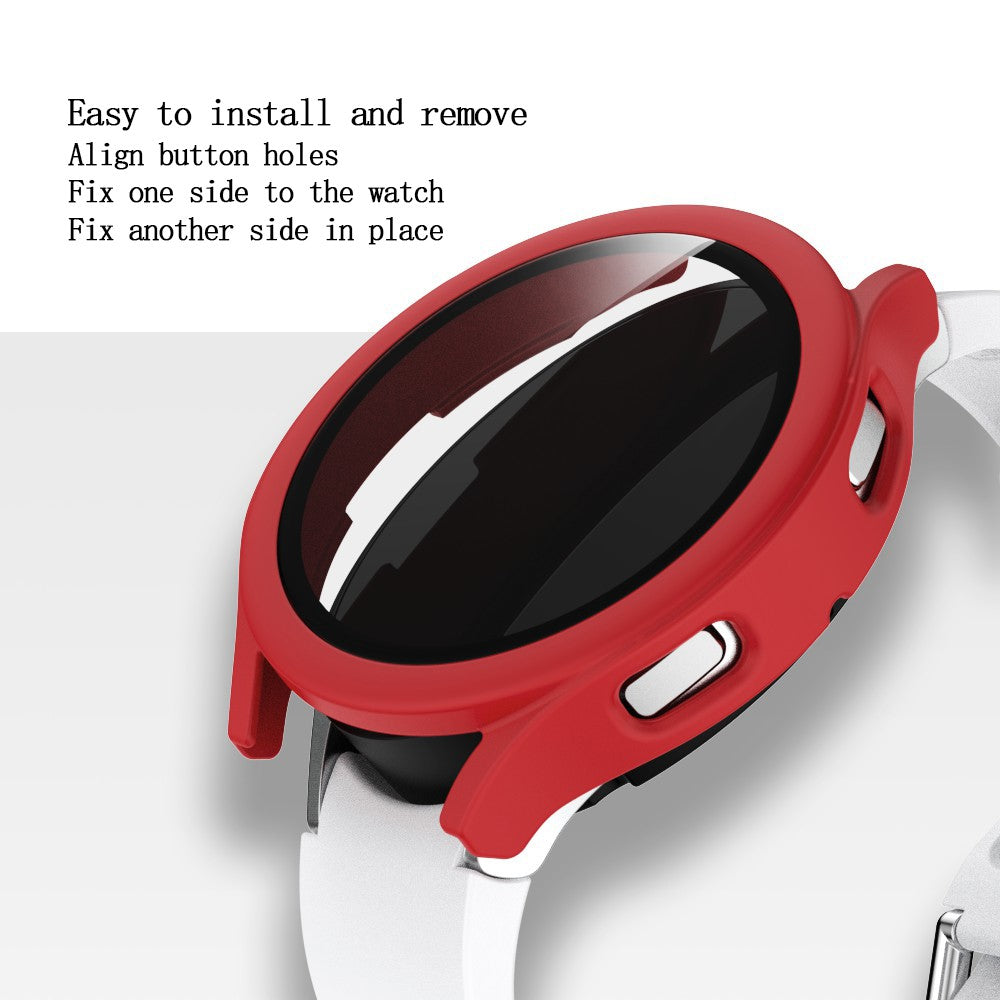 Godt Samsung Galaxy Watch 4 (40mm) Cover med Skærmbeskytter i Plastik og Hærdet Glas - Rød#serie_4