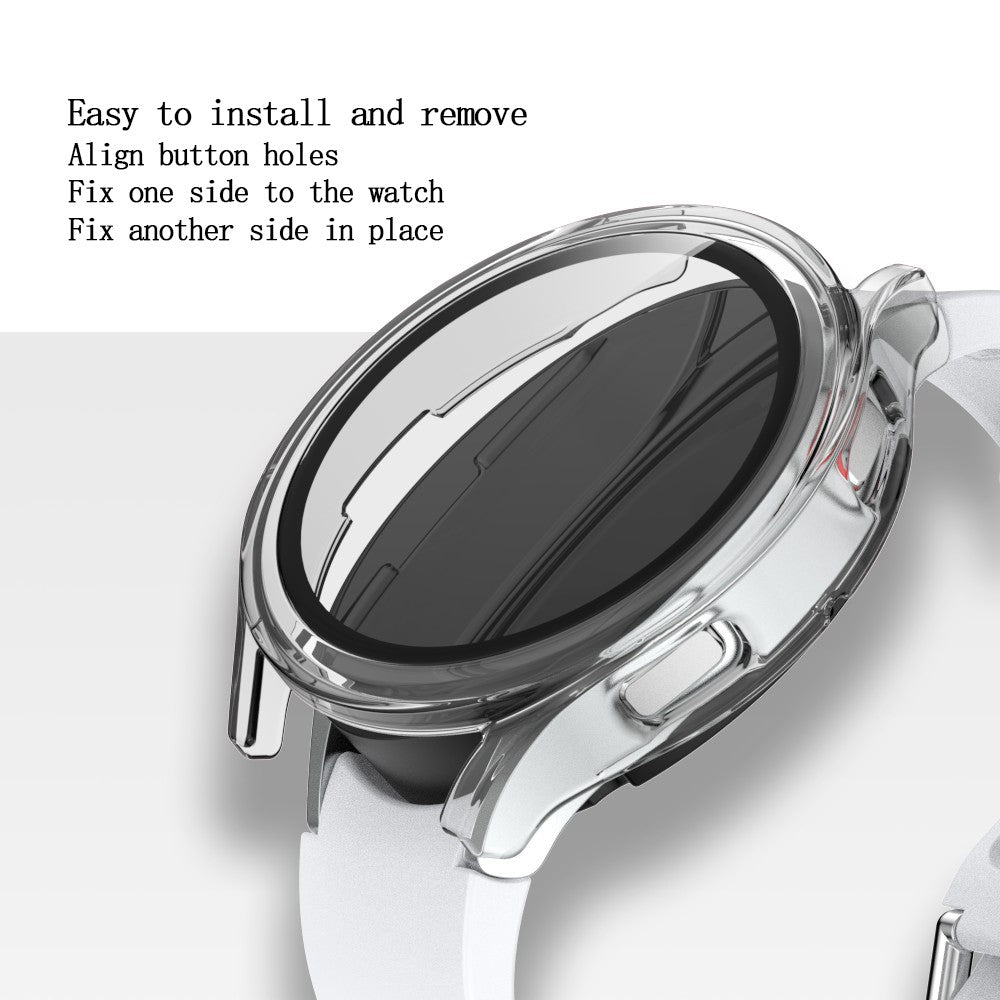 Godt Samsung Galaxy Watch 4 (40mm) Cover med Skærmbeskytter i Plastik og Hærdet Glas - Gennemsigtig#serie_8