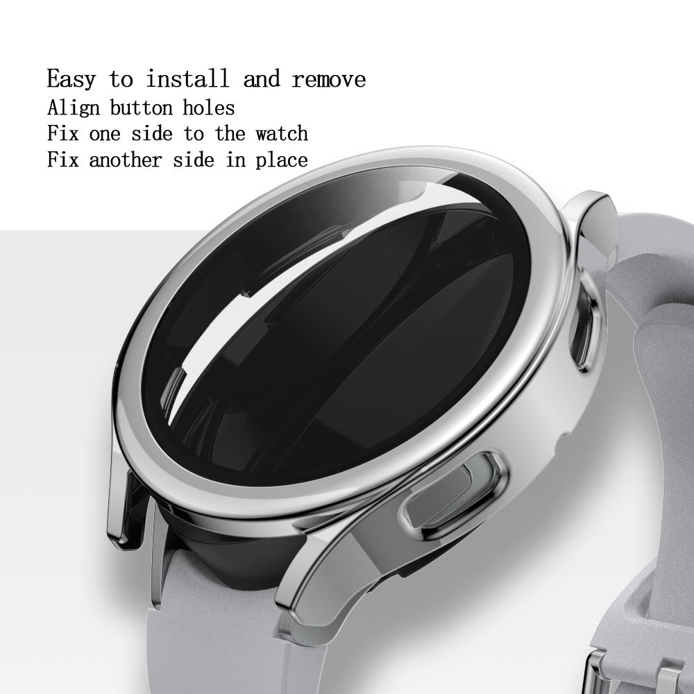 Meget Fed Samsung Galaxy Watch 4 (40mm) Cover med Skærmbeskytter i Plastik og Hærdet Glas - Sølv#serie_5