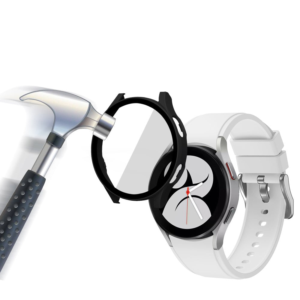 Meget Fed Samsung Galaxy Watch 4 (44mm) Cover med Skærmbeskytter i Plastik og Hærdet Glas - Gennemsigtig#serie_1