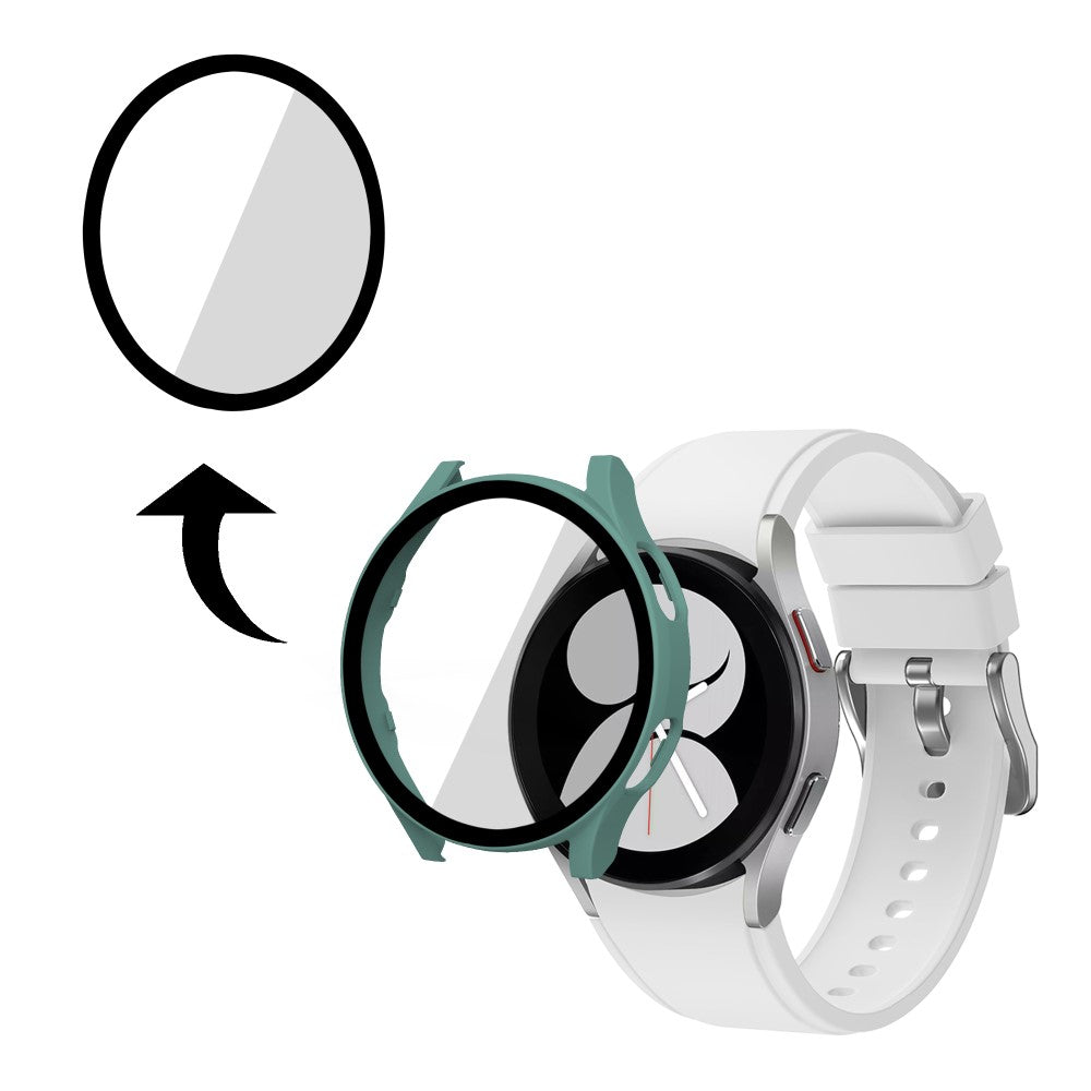 Meget Fed Samsung Galaxy Watch 4 (44mm) Cover med Skærmbeskytter i Plastik og Hærdet Glas - Grøn#serie_5