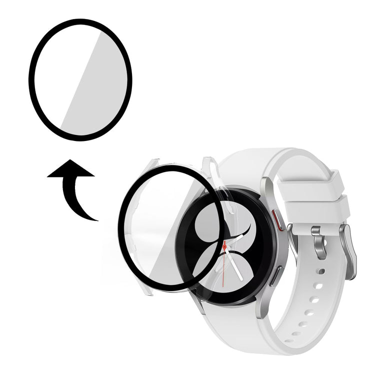 Meget Fed Samsung Galaxy Watch 4 (44mm) Cover med Skærmbeskytter i Plastik og Hærdet Glas - Gennemsigtig#serie_6