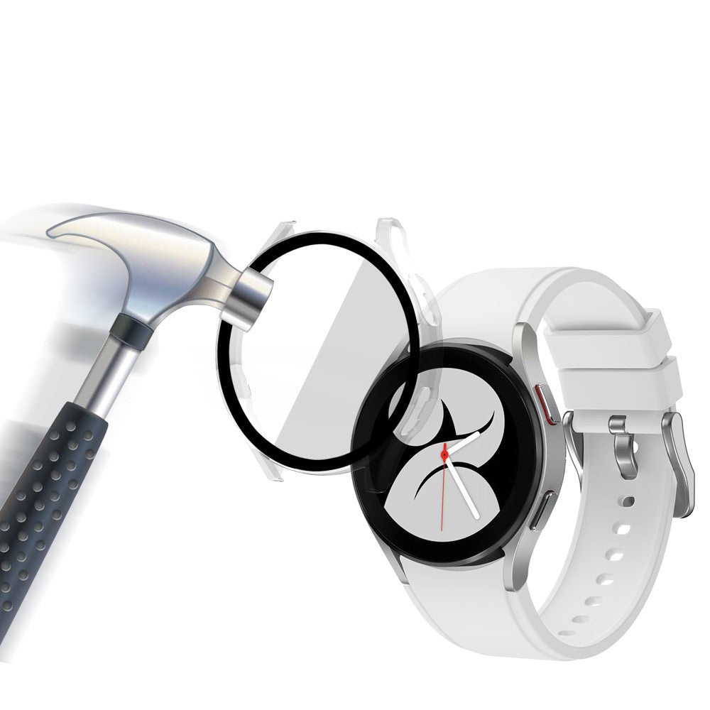 Meget Fed Samsung Galaxy Watch 4 (44mm) Cover med Skærmbeskytter i Plastik og Hærdet Glas - Gennemsigtig#serie_6