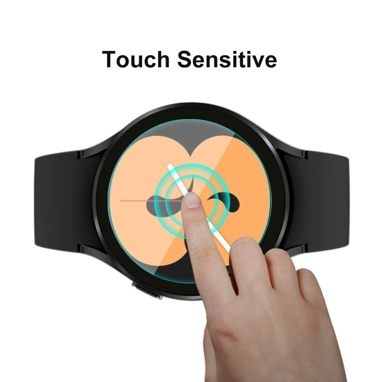 Fed Samsung Galaxy Watch 4 (44mm) Cover med Skærmbeskytter i Rhinsten og Hærdet Glas - Gennemsigtig#serie_2