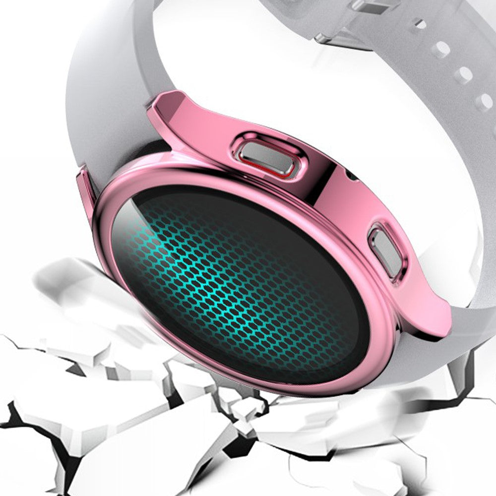 Super Pænt Samsung Galaxy Watch 4 (44mm) Cover med Skærmbeskytter i Plastik og Hærdet Glas - Pink#serie_2