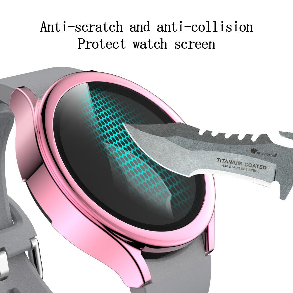 Super Pænt Samsung Galaxy Watch 4 (44mm) Cover med Skærmbeskytter i Plastik og Hærdet Glas - Pink#serie_2