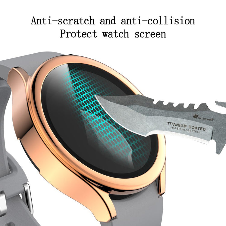 Super Pænt Samsung Galaxy Watch 4 (44mm) Cover med Skærmbeskytter i Plastik og Hærdet Glas - Pink#serie_3