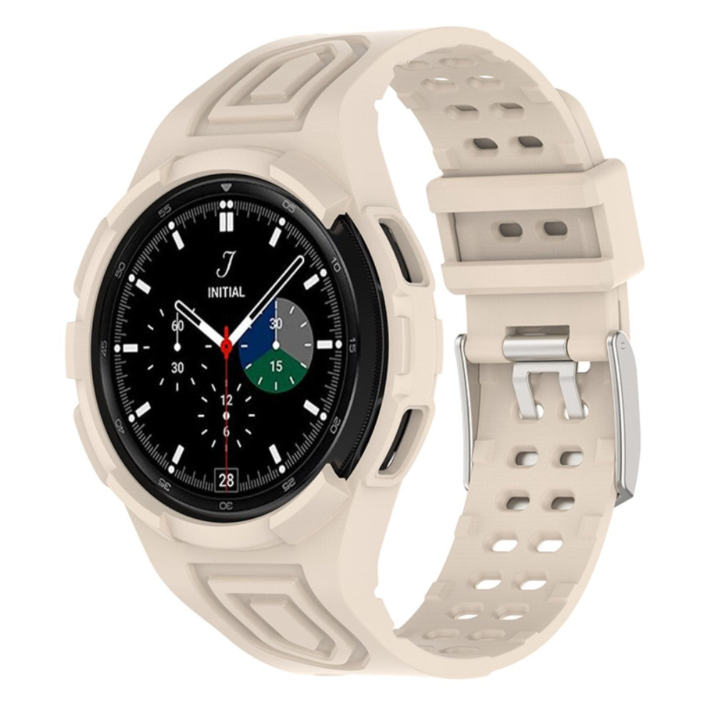 Pænt Samsung Galaxy Watch 4 Classic (46mm) Silikone Rem - Hvid#serie_13