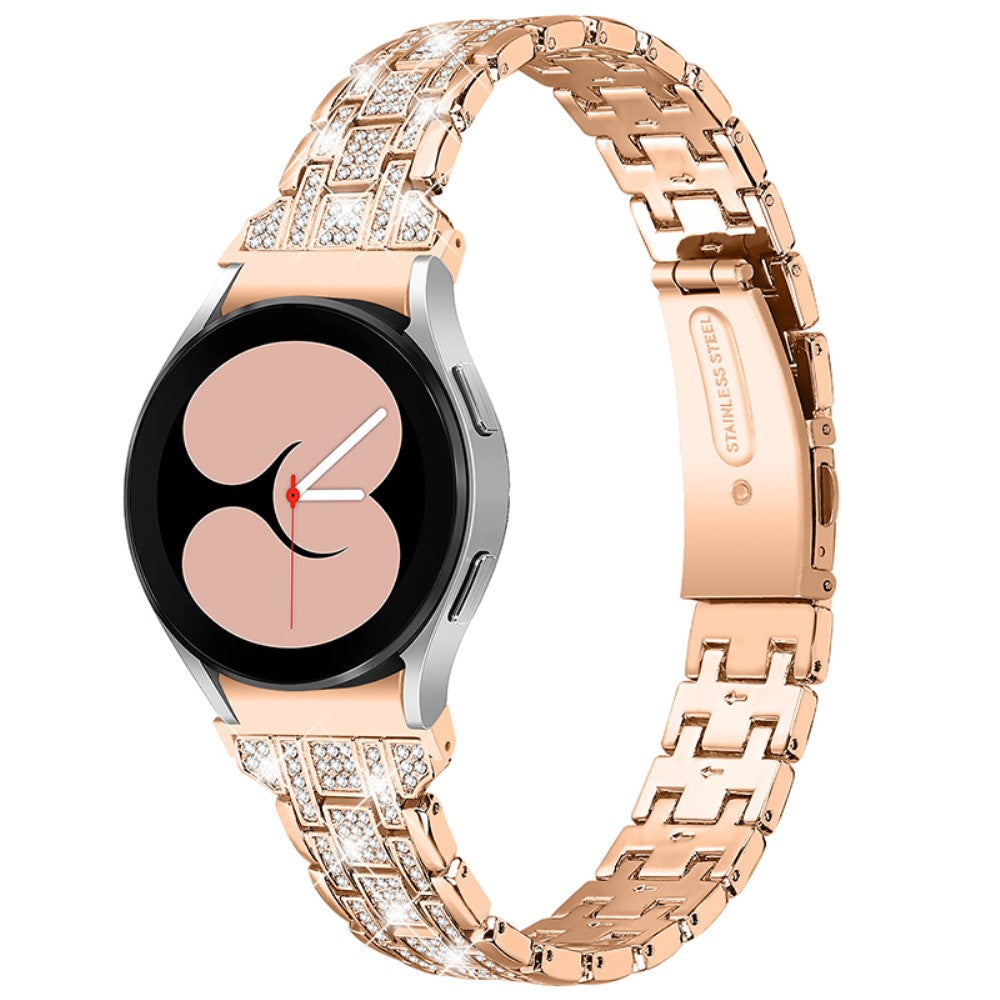  Samsung Galaxy Watch 3 (41mm) / Samsung Galaxy Watch (42mm) Metal og  Rhinsten Urrem - Pink#serie_2