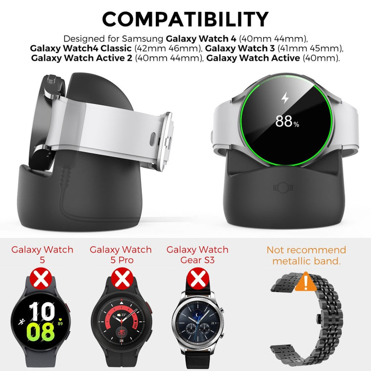 Universal Samsung Smartwatch Silikone Holder - Sort#serie_1