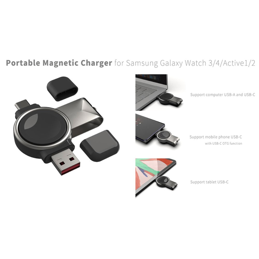 Plastik Universal Samsung Trådløs Magnetisk  USB Type-C Ladestation - Sort#serie_419