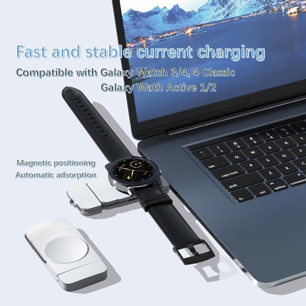 Plastik Universal Samsung Trådløs Magnetisk  USB Type-C Ladestation - Hvid#serie_421