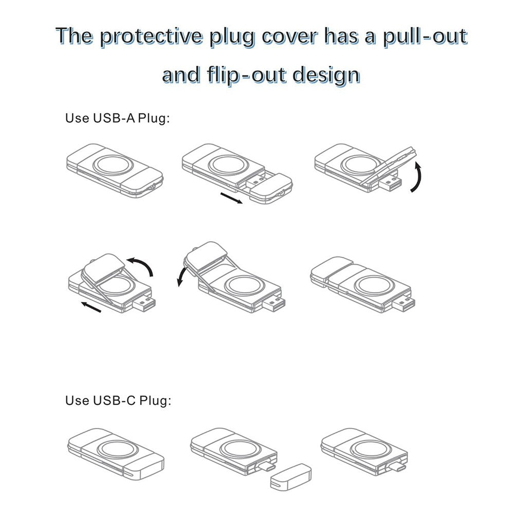 Plastik Universal Samsung Trådløs Magnetisk  USB Type-C Ladestation - Hvid#serie_421