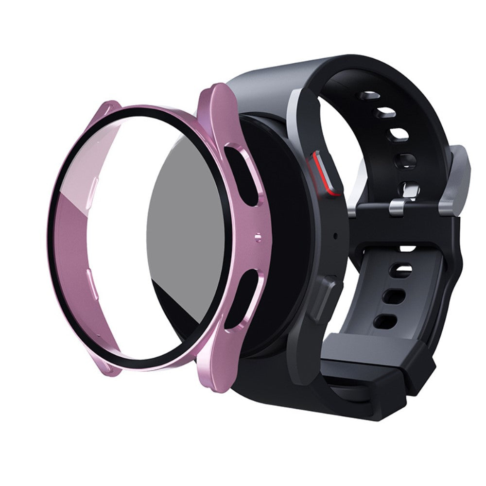 Beskyttende Samsung Galaxy Watch 5 (40mm) / Samsung Galaxy Watch 4 (40mm) Cover med Skærmbeskytter i Plastik og Hærdet Glas - Pink#serie_4