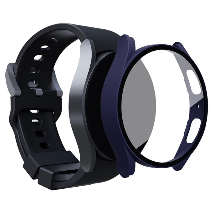 Beskyttende Samsung Galaxy Watch 5 (40mm) / Samsung Galaxy Watch 4 (40mm) Cover med Skærmbeskytter i Plastik og Hærdet Glas - Blå#serie_6