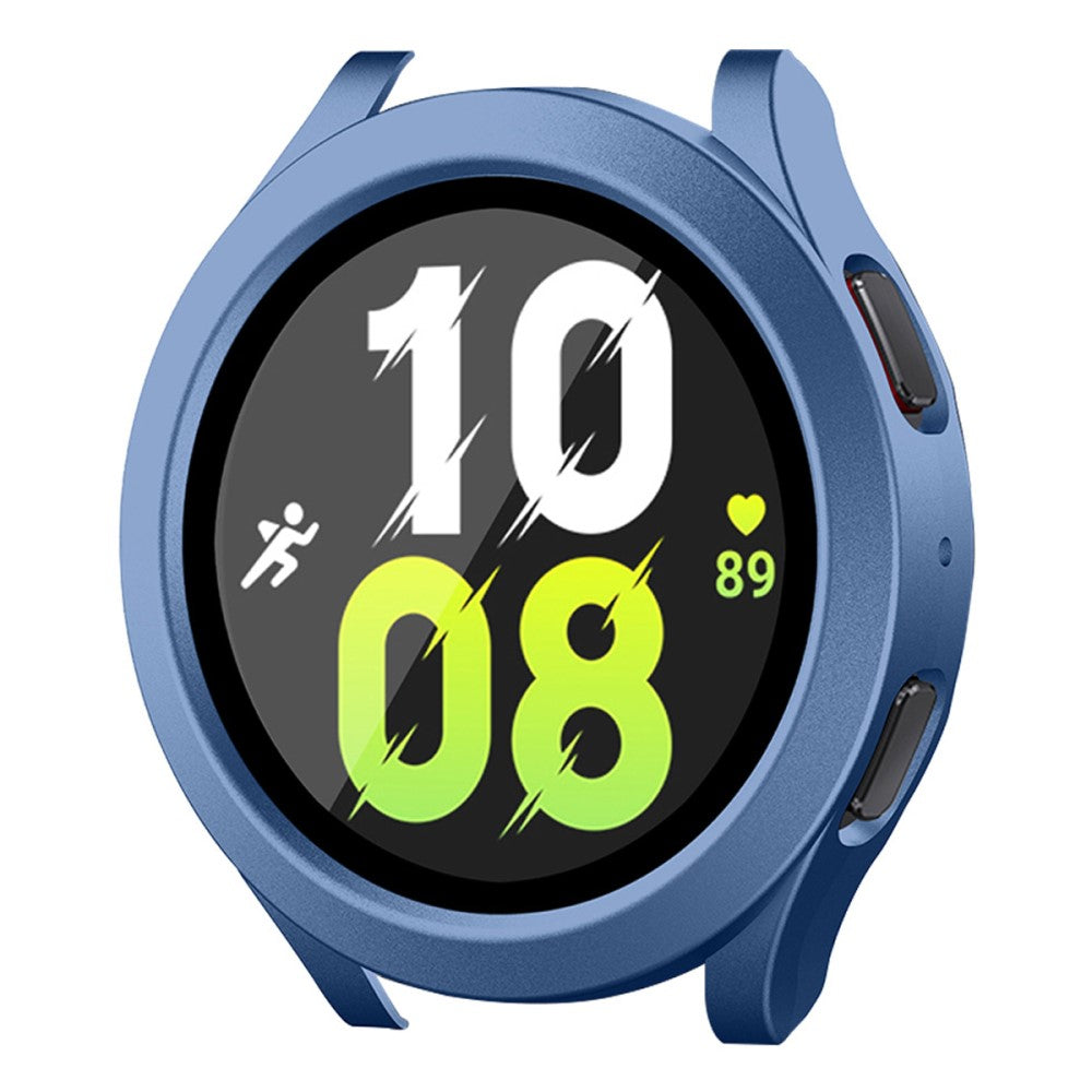 Vildt Fed Samsung Galaxy Watch 5 (40mm) / Samsung Galaxy Watch 4 (40mm) Cover med Skærmbeskytter i Plastik og Hærdet Glas - Blå#serie_1