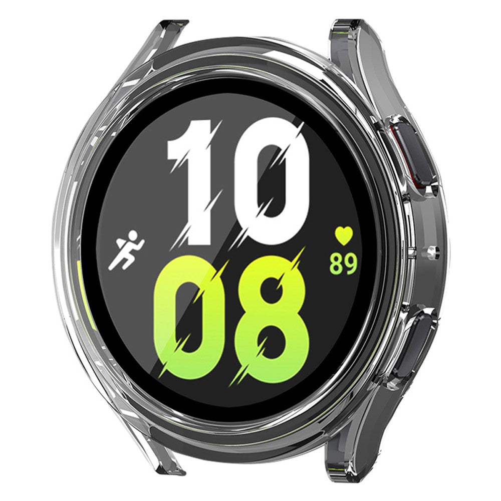 Vildt Fed Samsung Galaxy Watch 5 (40mm) / Samsung Galaxy Watch 4 (40mm) Cover med Skærmbeskytter i Plastik og Hærdet Glas - Gennemsigtig#serie_5