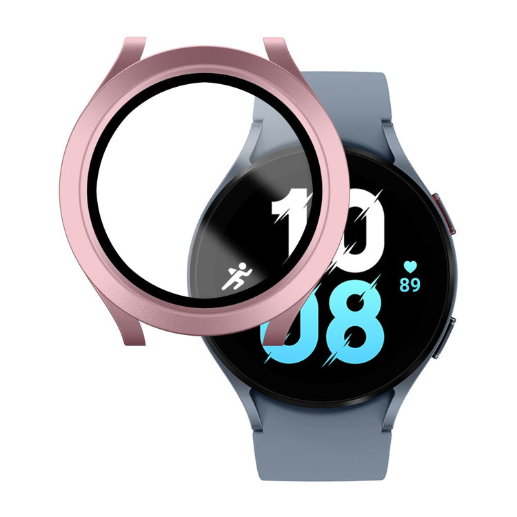 Meget Fint Samsung Galaxy Watch 5 (40mm) / Samsung Galaxy Watch 4 (40mm) Cover med Skærmbeskytter i Plastik og Hærdet Glas - Pink#serie_12