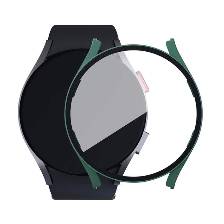 Meget Fint Samsung Galaxy Watch 5 (44mm) / Samsung Galaxy Watch 4 (44mm) Cover med Skærmbeskytter i Plastik og Hærdet Glas - Grøn#serie_2